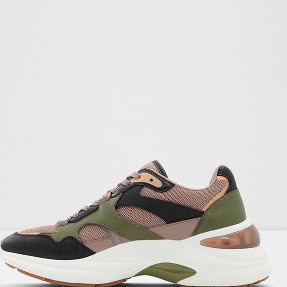 NWOT Vintage army green & mauve Createv2 Mid Top Sneakers by Aldo NWOT size 10 - Picture 7 of 15